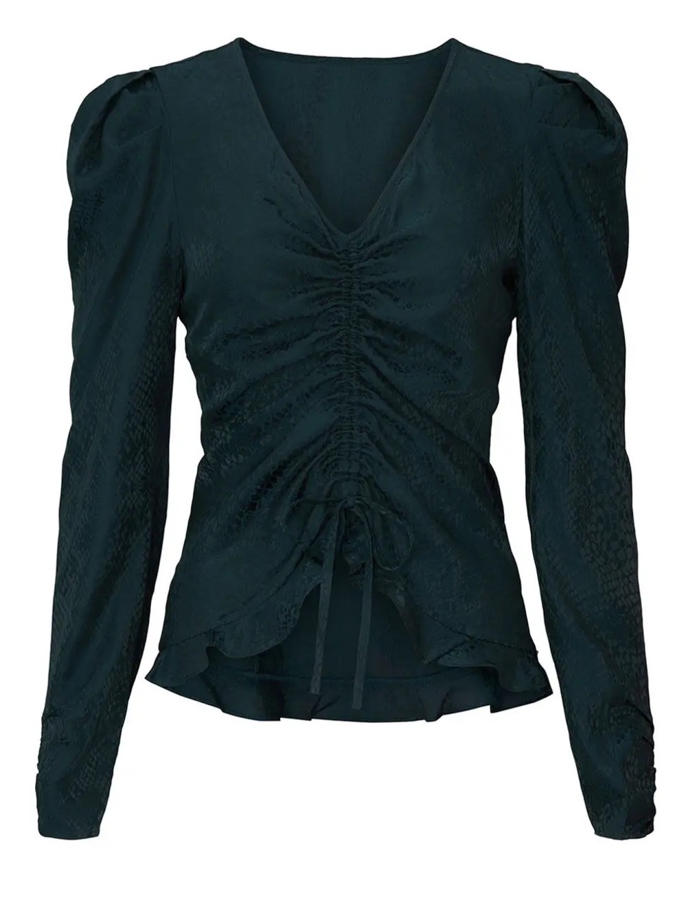 Parker Ellie Silk Blend Printed Ruched Center Long Sleeve Blouse